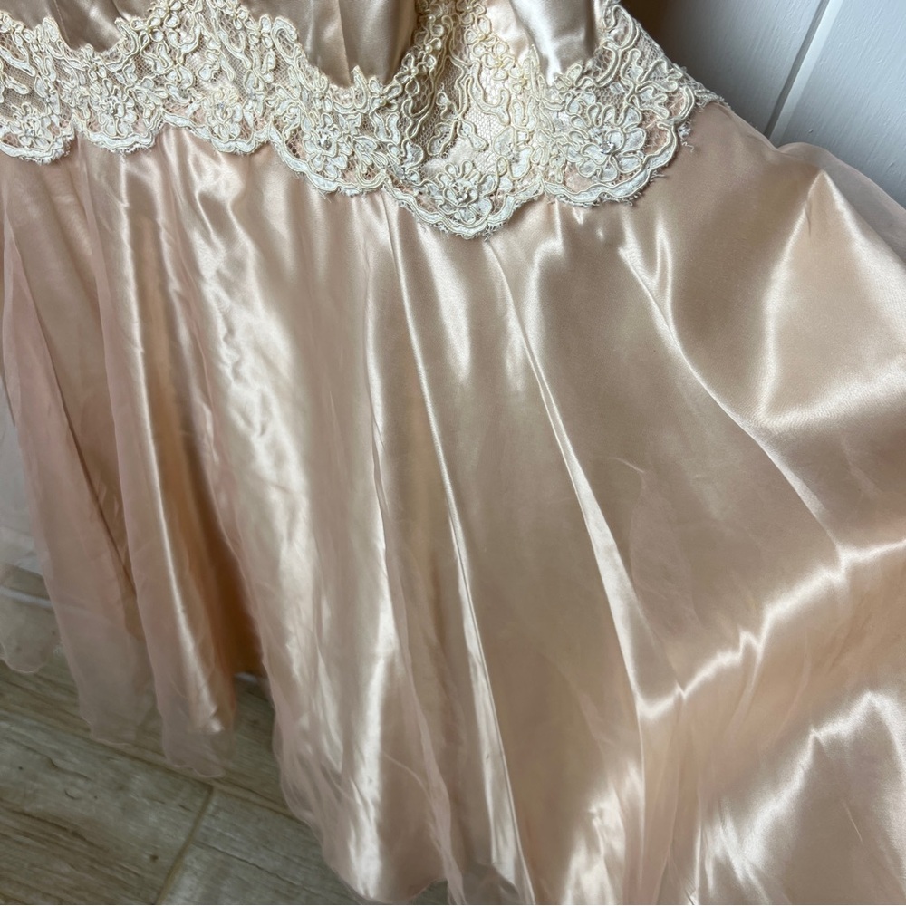 Rare Vintage Satin and Lace Gown - Picture 4 of 14